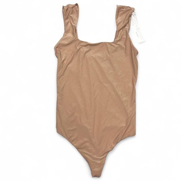 aerie Tops - Aerie Smoothez Square Neck Bodysuit Tan Tank ‎ Style Womens Small Thong NWT